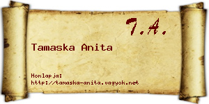 Tamaska Anita névjegykártya